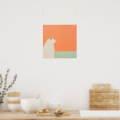 Witte Kat Poster (Keuken)