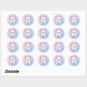 Witte Kat Ronde Sticker (Vel)