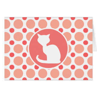 Witte kat; Roze en koraalpokadots