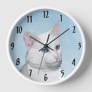 Witte kat schilderen - Kute Original Cat Art