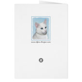 Witte kat schilderen - Kute Original Cat Art (Achterkant)