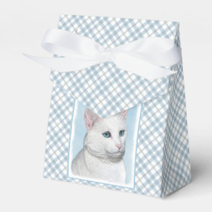 Witte kat schilderen - Kute Original Cat Art Bedankdoosjes