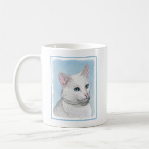 Witte kat schilderen - Kute Original Cat Art Koffiemok