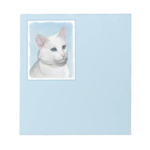 Witte kat schilderen - Kute Original Cat Art Notitieblok