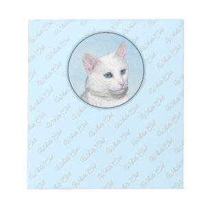Witte kat schilderen - Kute Original Cat Art Notitieblok