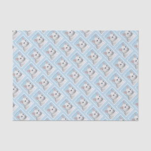 Witte kat schilderen - Kute Original Cat Art Tissuepapier