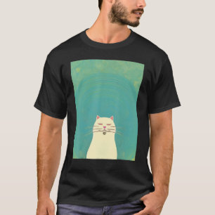 Witte kat schilderen watercolor portret t-shirt