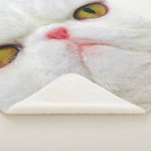 Witte kat sherpa deken (3/4)