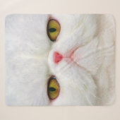 Witte kat sherpa deken (Voorkant (horizontaal))