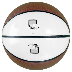 Witte kat slapen op laptop basketbal
