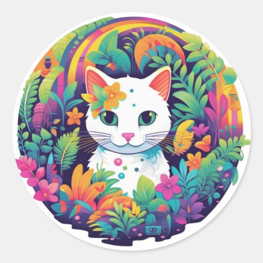 Witte Kat Stickers (Voorkant)