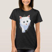 Witte kat t-shirt (Voorkant)