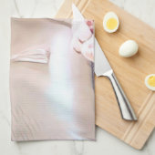 Witte kat theedoek (Quarter Fold)