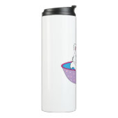 witte kat thermosbeker (Gedraaid links)