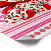 Witte katje met hart  Valentijnse kunst Poster (Hoek)