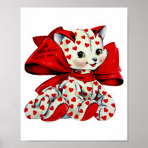 Witte katje met hart  Valentijnse kunst