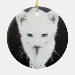 Witte katjes Teken Keramisch Ornament