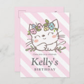 witte katten, kitten, dieren uitnodiging briefkaart (Voorkant / Achterkant)