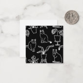 Witte katten op zwart notitiekaartje (Voorkant / Achterkant in situ)