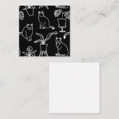 Witte katten op zwart notitiekaartje (Voorkant / Achterkant)