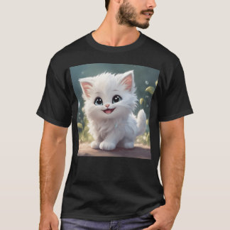 Witte katten t-shirt
