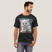 Witte katten t-shirt (Voorkant volledig)