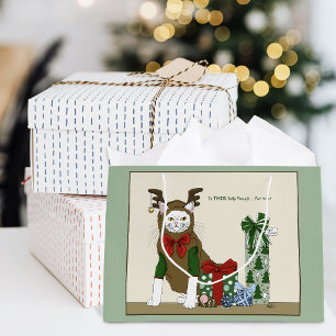Witte Kattenkerst Jollig Grappig Groot Cadeauzakje