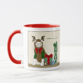 Witte Kattenkerst Jollig Grappig Mok (Links)
