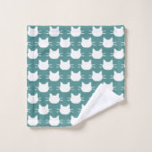 Witte kattenkop Silhouette Design Bath-handdoekset Bad Handdoek (Wasdoekje)