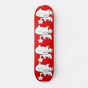 Witte katteskateboards skateboard