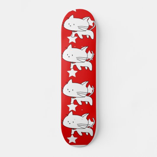 Witte katteskateboards skateboard (Voorkant)