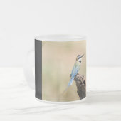 Witte keelaar matglas koffiemok (Voorkant links)