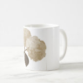 Witte keramische mok met hydrangeas (Voorkant rechts)
