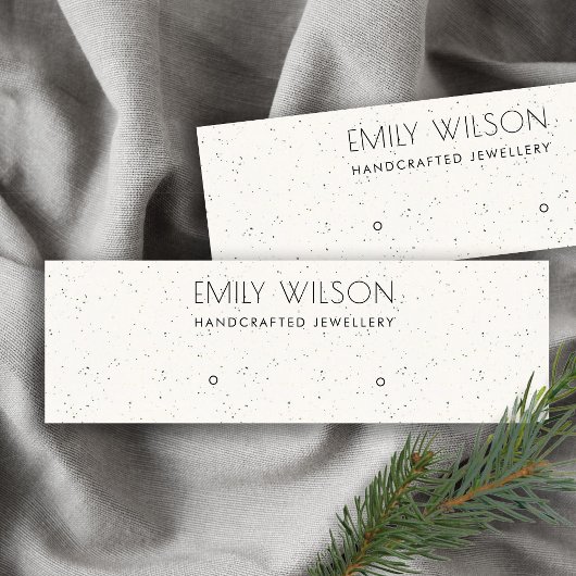 WITTE KERAMISCHE TEXTURE STUD EARRING DISPLAY LOGO MINI VISITEKAARTJE