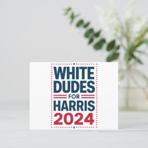 Witte Kerels Voor Harris-2024 Briefkaart