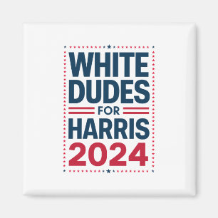 Witte Kerels Voor Harris-2024 Magneet