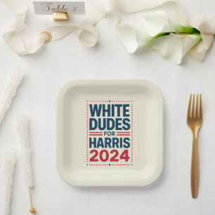 Witte Kerels Voor Harris-2024 Papieren Bordje