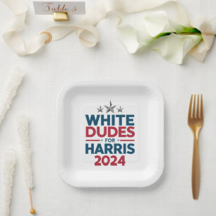 Witte Kerels Voor Harris-2024 Verkiezing Papieren Bordje