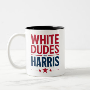Witte Kerels Voor Harris Verkiezing Kamala Harris Tweekleurige Koffiemok
