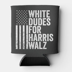 Witte Kerels Voor Harris Walz Amerikaanse Vlag Ver Blikjeskoeler