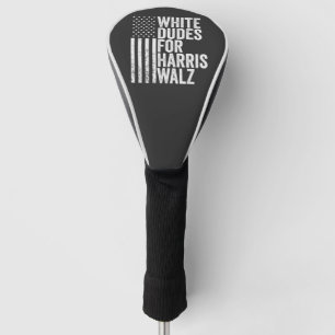 Witte Kerels Voor Harris Walz Amerikaanse Vlag Ver Golfheadcover