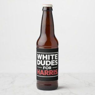 Witte Kerels Voor Kamala-Harris Voor 2024 Presiden Bier Etiket