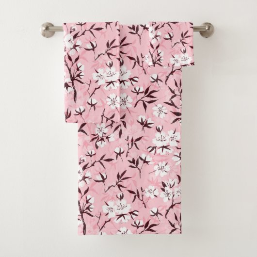 Witte kersenbloesem bad handdoek (Insitu)
