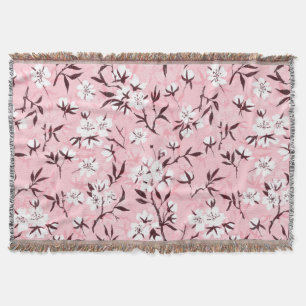 Witte kersenbloesem deken