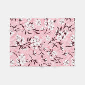 Witte kersenbloesem fleece deken (Voorkant (Horizontaal))