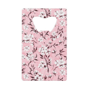 Witte kersenbloesem kredietkaart flessenopener