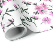 Witte kersenbloesem op wit cadeaupapier (Rol Hoek)