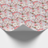 Witte kersenbloesems Roze knoppen Lente Cadeaupapier (Hoek)