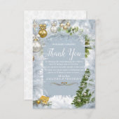 Witte Kerst Bedankt kaart (Voorkant / Achterkant)