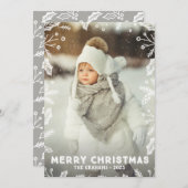 Witte Kerst Border Foto Kerst Kaarten (Voorkant / Achterkant)